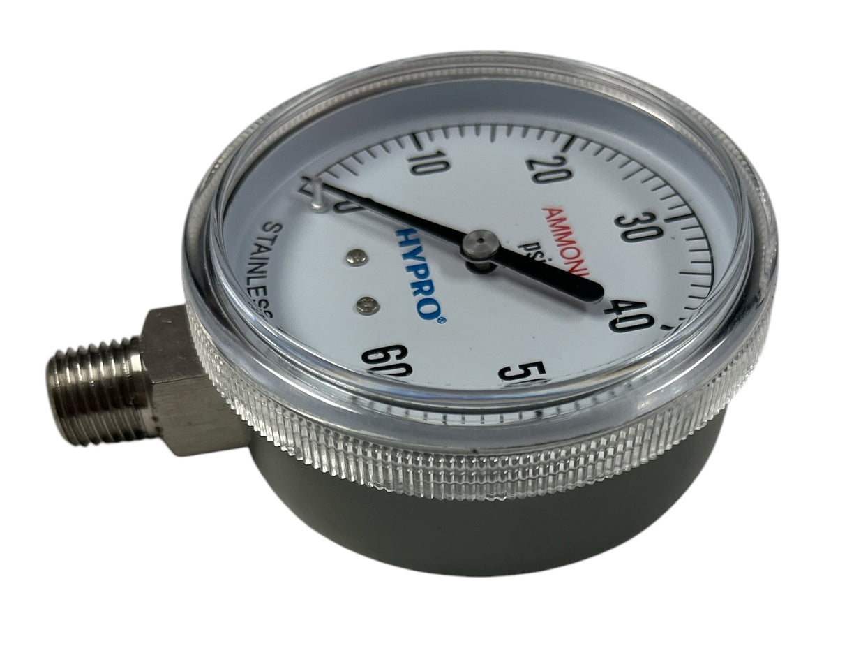 Hypro ASG Series 60 PSI Dry Gauge 2-1/2" Diameter, 1/4" MPT Lower Mount - ASG60