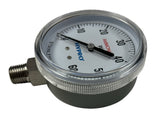 Hypro ASG Series 60 PSI Dry Gauge 2-1/2" Diameter, 1/4" MPT Lower Mount - ASG60