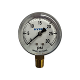 Hypro 30 PSI Dry Pressure Gauge 2-1/2" Diameter, 1/4" LM Stem - SG30