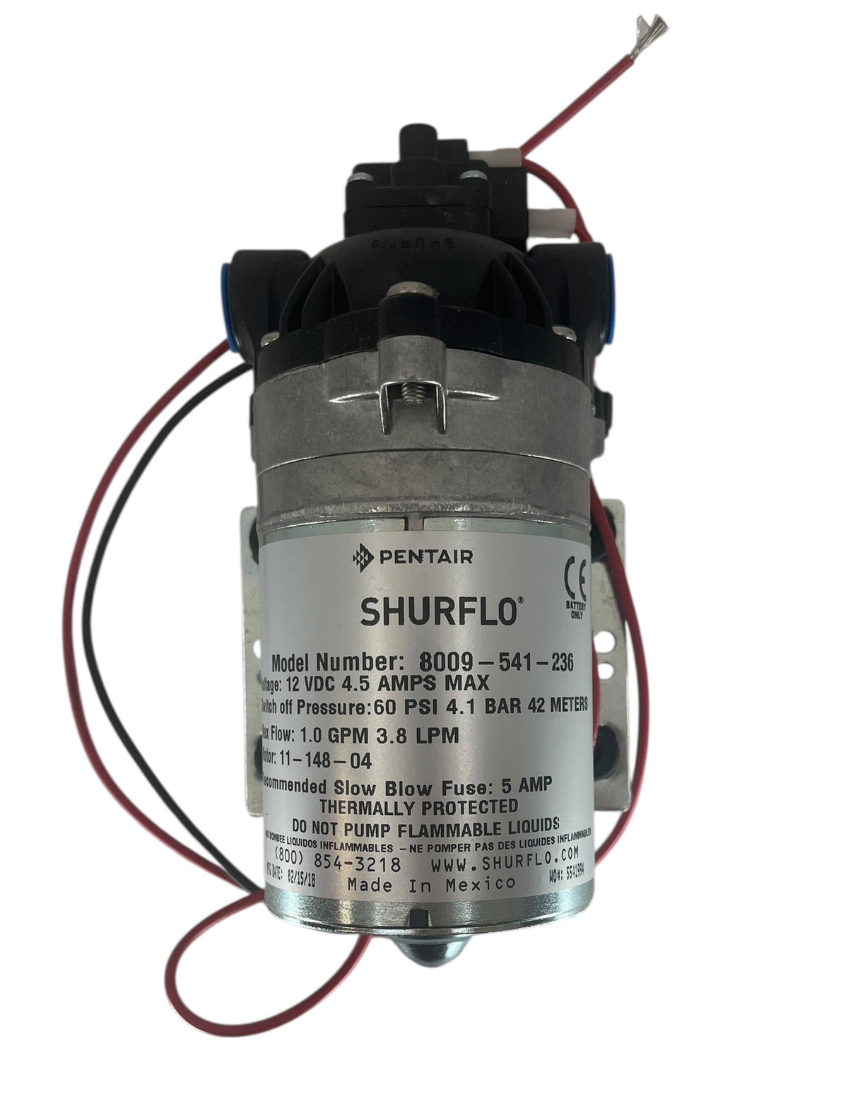 Shurflo Auto Demand Diaphragm Pump 12 Volt 1 GPM 6 PSI - 8009-541-236