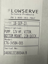 Flowserve CT6 12V High Flow Viton Pump With Hose, Bracket, Valve, 2" QC - CT6-3V5BA-005