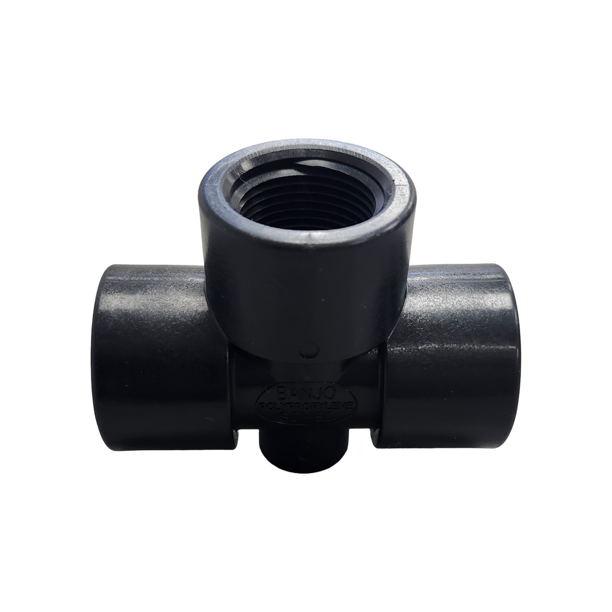 Banjo Poly Tee Fitting with Gauge Port 3/4" FNPT - TEG075