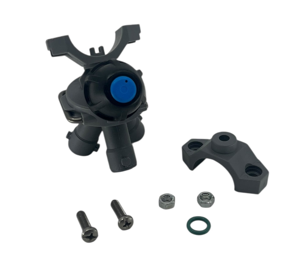 Hypro Poly Wet Boom Hinged Clamp Triple Nozzle Body 1" Blue Check - 4012265P