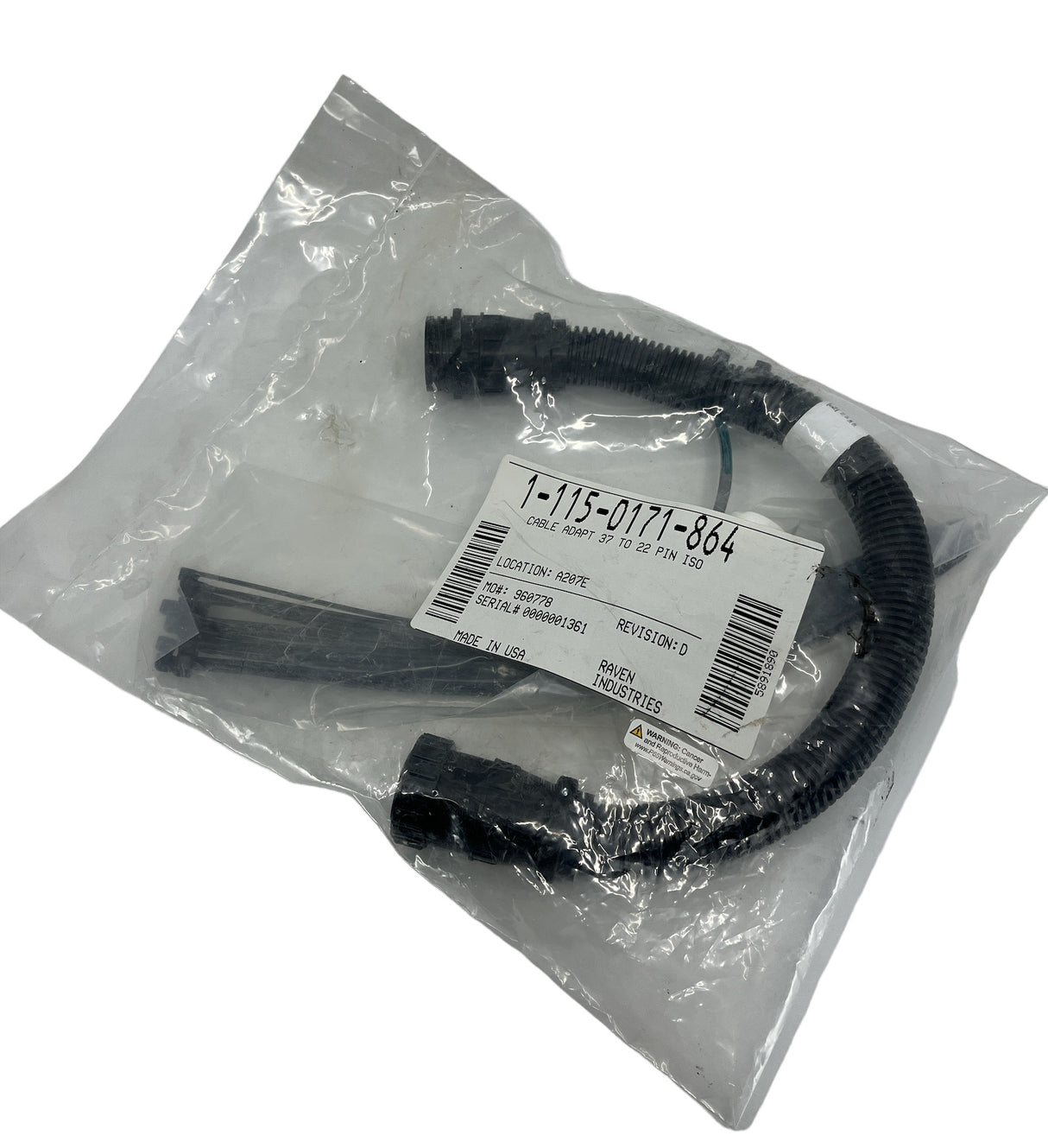 Raven 37 Pin To 22 Pin ISO Cable Adapter - 115-0171-864