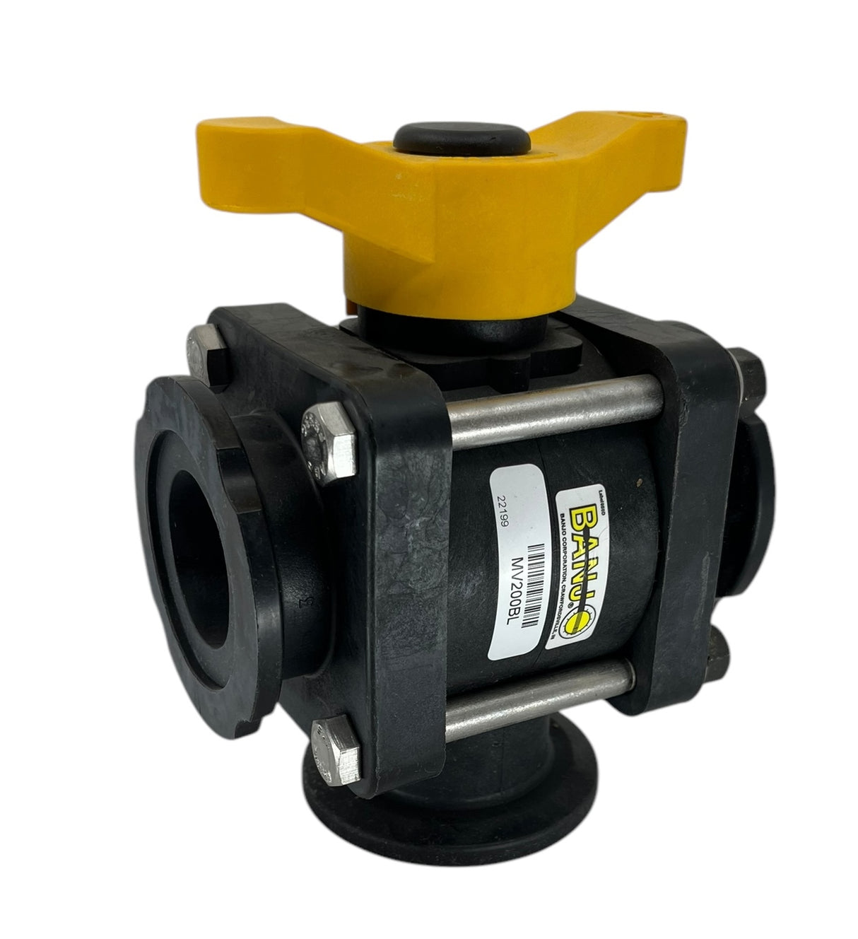 Banjo Flanged Standard Port Bottom Load 3-Way Manifold Ball Valve 2" -MV200BL