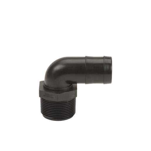Banjo 90 Degree Poly Hose Fitting 1-1/4" Male Thread X 1-1/4" Barb - HB125-90