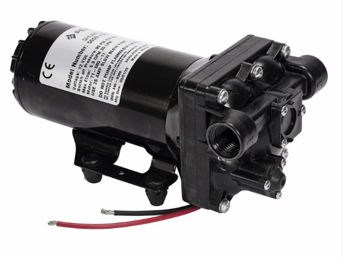 Shurflo High Flow Bypass Diaphragm Pump 12V DC Max 5.3 GPM 90 PSI - 5059-3610-D011