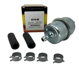 Pro Gauge In Line Fuel Filter With 3/8" Clamp-On Inlet/Outlet 60 PSI - G15-M