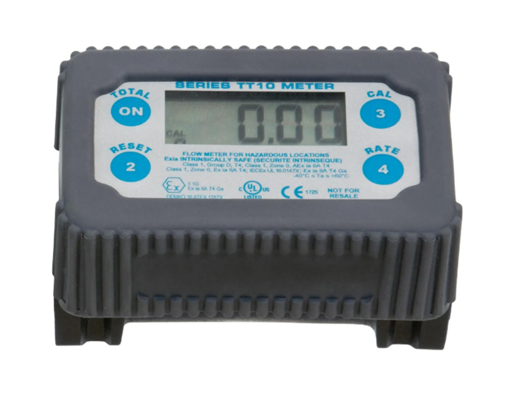 Sotera Digital In Line 4 Digit Turbine Chemical Transfer Meter 1 Inch FPT 2-35 GPM - TT10PN
