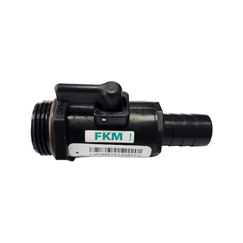Banjo Poly Micro Ball Valve with 3/4" Hose Barb & 1" Male NPT - LVHB075100MTV