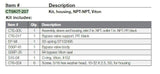 FlowServe CT6 Pump Viton Housing Kit NPT - CT6KIT-207