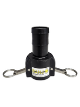 Banjo 1" Female Camlock Coupler x 1-1/4" Hose Barb, Polypropylene - 125C