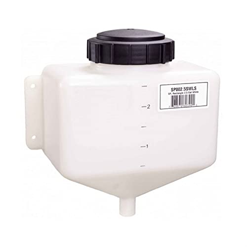 Ace Roto-Mold Rectangle Blow Molded Cone Bottom White Tank 2.5 Gallon - SPBM2.5-RT