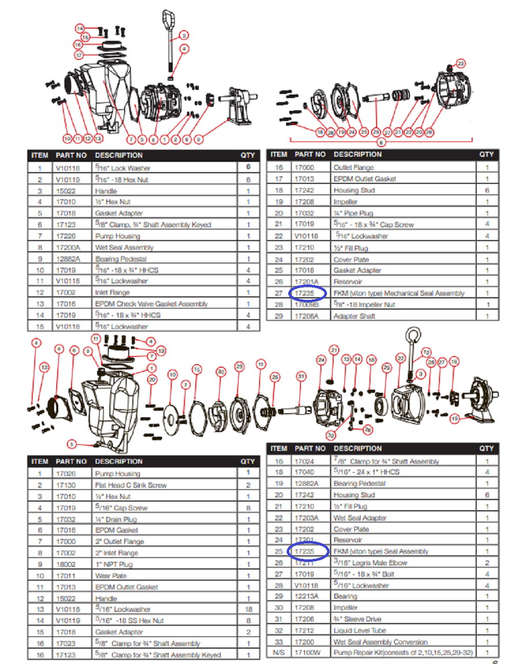 Banjo FKM Mechanical Wet Seal Assembly For 2" & 3" Cast Iron Pumps - 17235