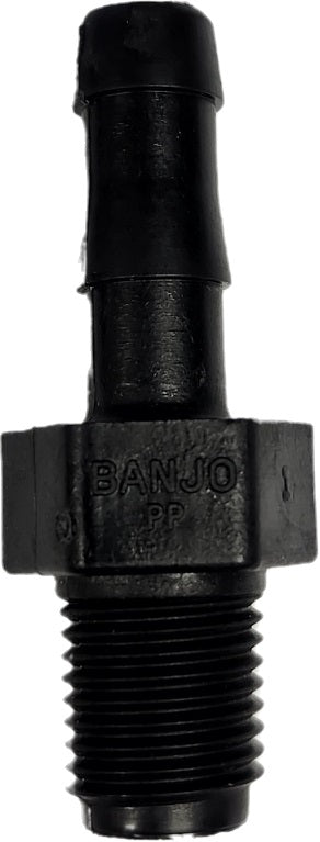 Banjo Hose Fitting 3/8" Male Thread X 1/4" Hose Barb - HB038-025