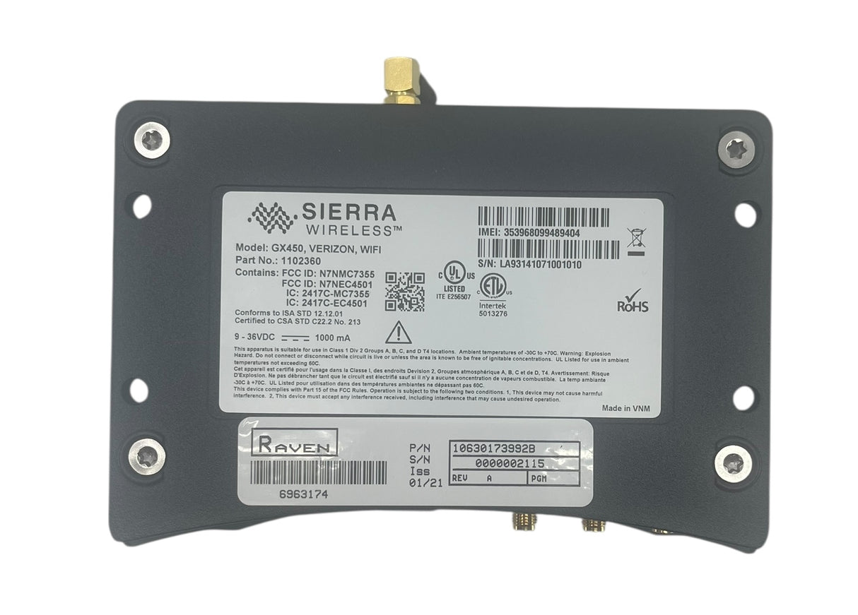 Raven Slingshot Field Hub Kit 2.0 With Antenna SS Verizon WIFI - 117-0171-735