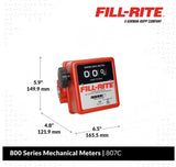 Fill Rite 5 to 20 GPM 3 Digit Cast Aluminum Mechanical Fuel Transfer Meter 3/4" FPT (Gallons) - 807C
