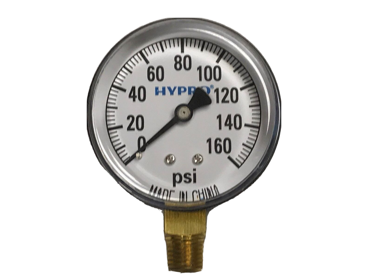 Hypro 2-1/2" Dry Pressure Gauge, 1/4" Brass Stem, 160 PSI - SG160