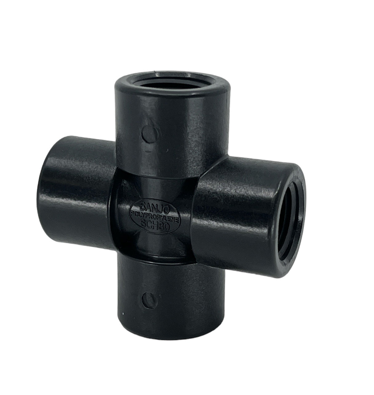 Banjo Polypropylene Cross Pipe Fitting 1/4" NPT Female - CR025