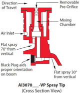 TeeJet Air Induction Dual Pattern Flat Spray Tip With Cap/Gasket - AI3070-04VP-C