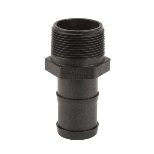 Banjo Poly Hose Fitting Adapter 1-1/2" Male Thread X 1-1/2" Hose Barb - HB150