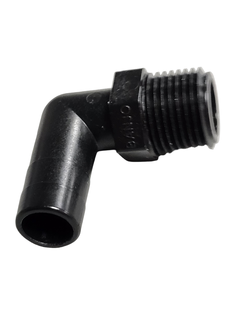 Banjo 90 Degree Hose Fitting 3/8" Male Thread X 3/8" Hose Barb - HB038/050-90