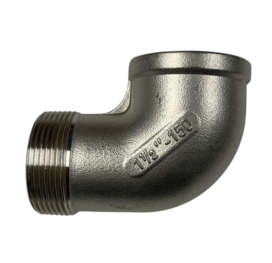 Hypro Stainless Steel Street Elbow Fitting, 1-1/2" MNPT X 1-1/2" FNPT - 7SE112